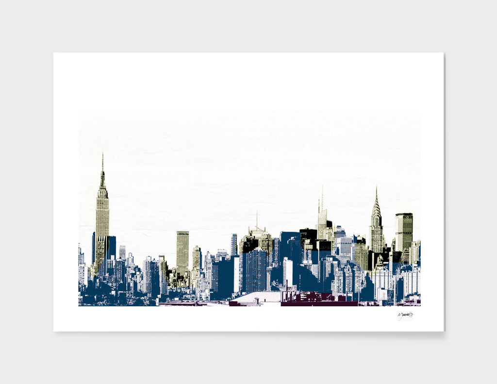 Layers of Mid Town Manhattan rustic pop art graphic