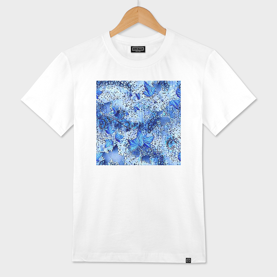 grapes, blue, leaves, berries, monochrome, trend  year
