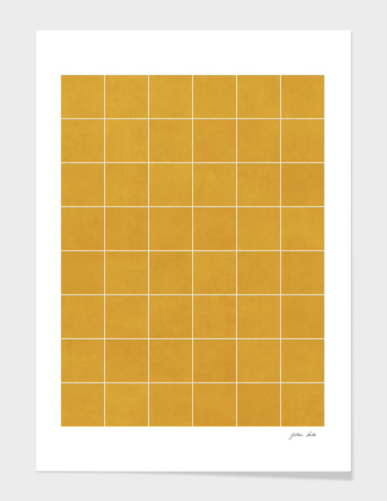Large Grid Pattern - Mustard Yellow