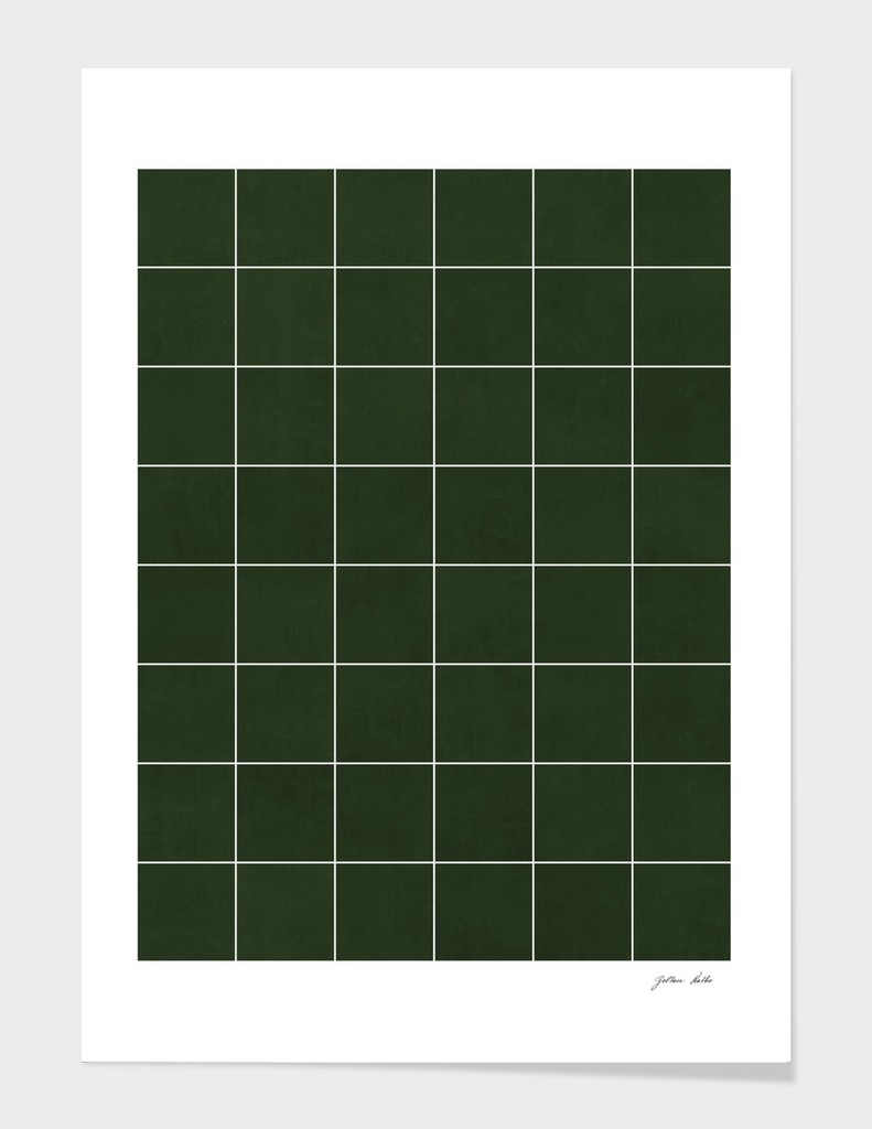 Large Grid Pattern - Deep Green