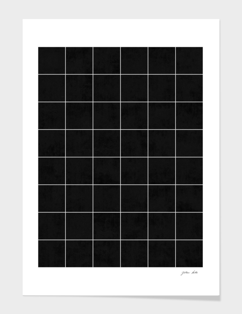 Large Grid Pattern - Black