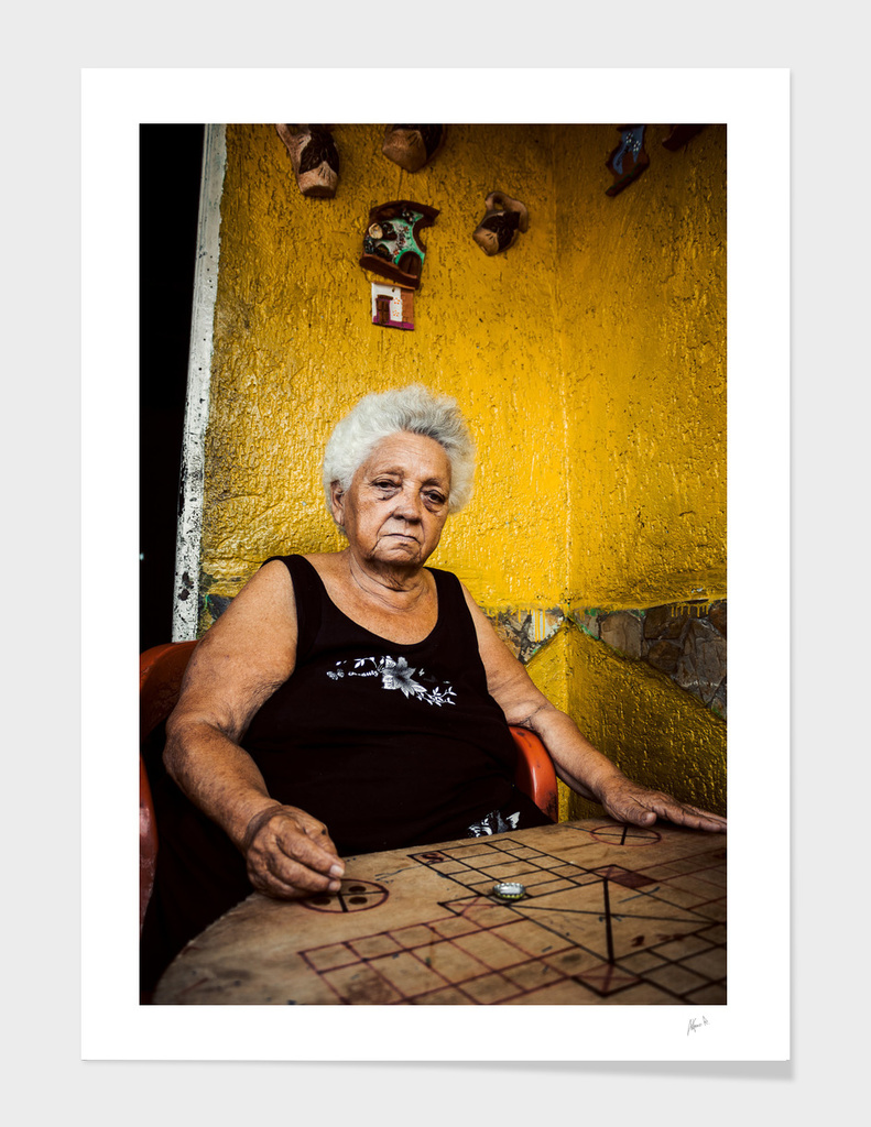 Woman with handcrafted Ludo