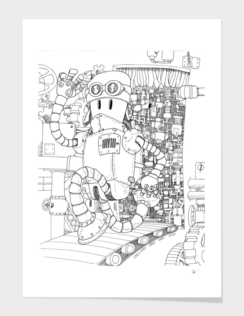 Steampunk doodle bot