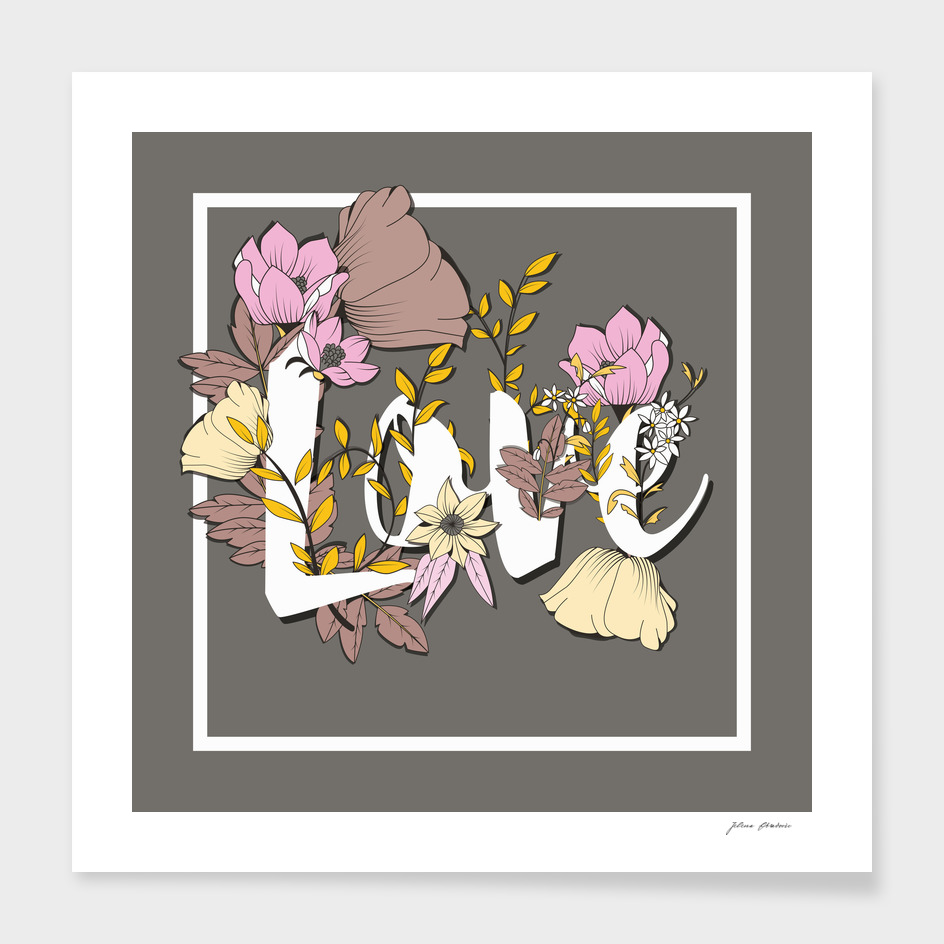 Flower Typography Love 004