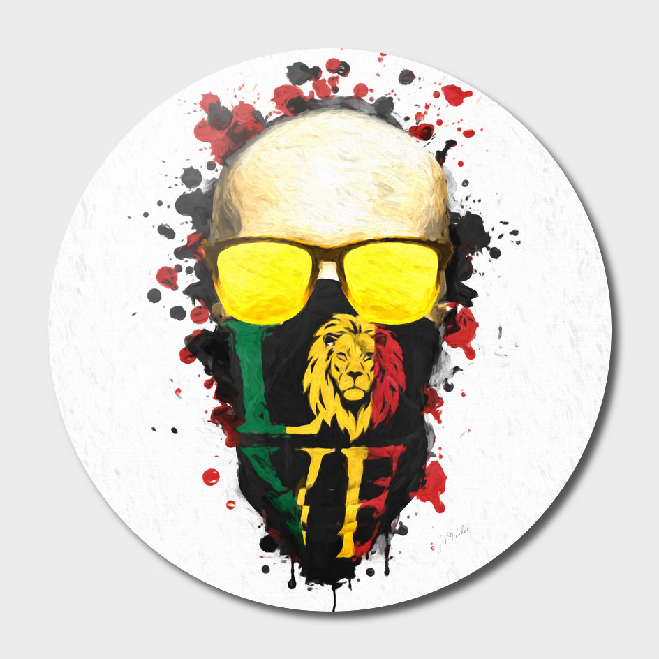 Rasta Reggae Skull
