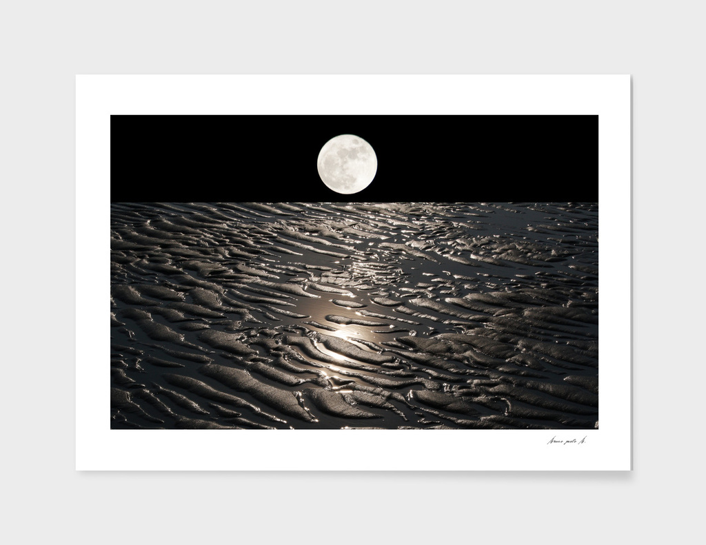 moon on earth with water