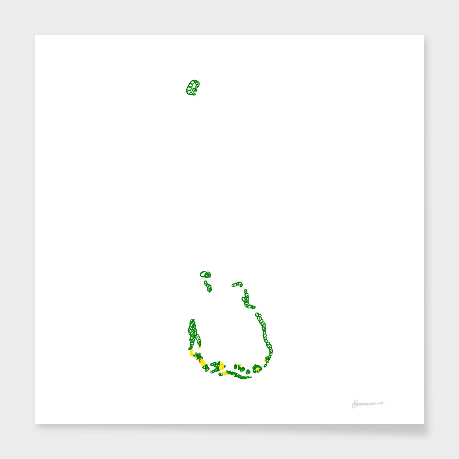 Cocos (Keeling) Islands Flag Map Drawing Scribble Art