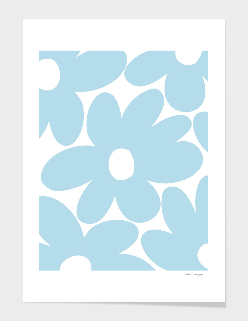 Retro Daisy Flowers in Spun Sugar #1 #floral #pattern #decor