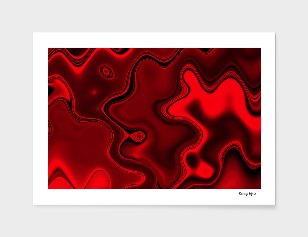 Red Abstract wavy liquid