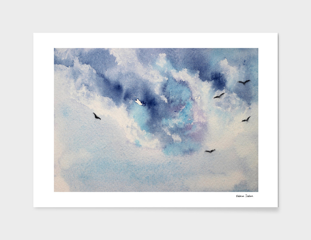 Dramatic sky || watercolor