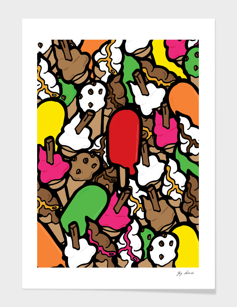 Pop art ice cream poster print available in multiple sizes