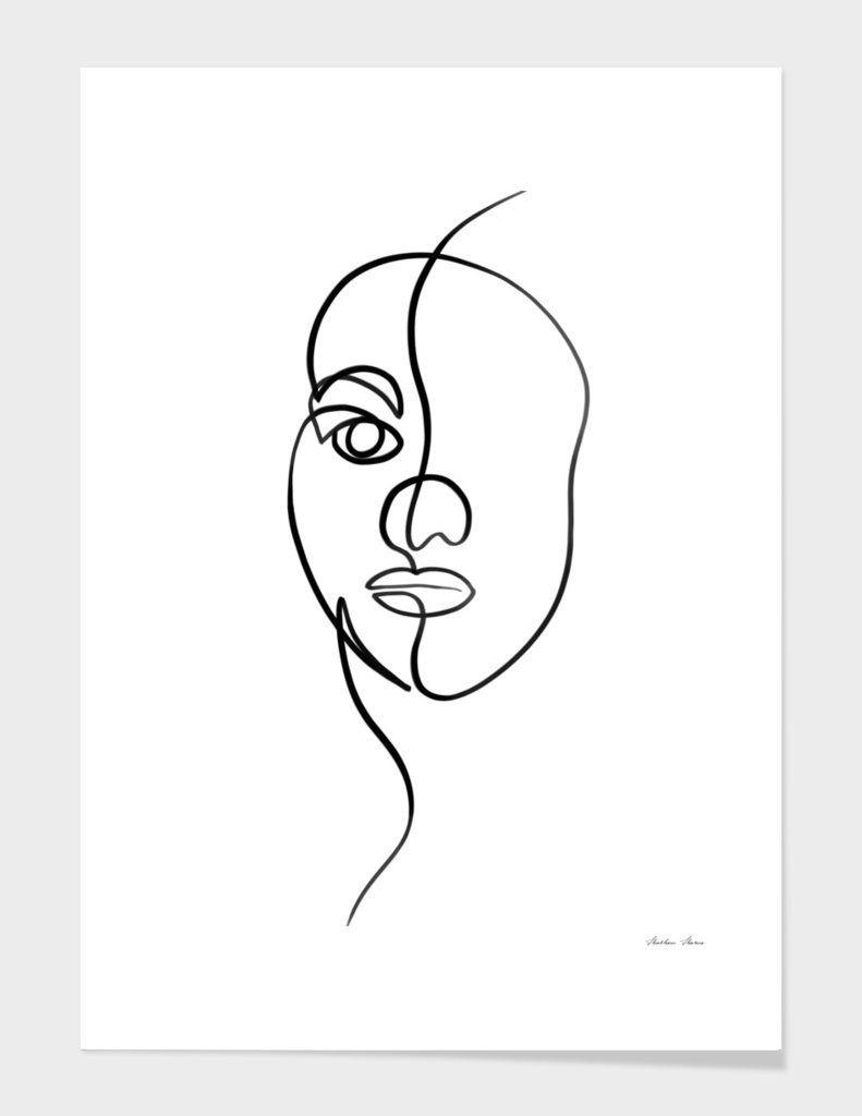 Woman face abstract art