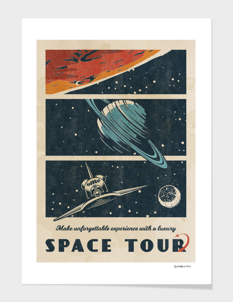 Space Tour - Vintage retro space poster
