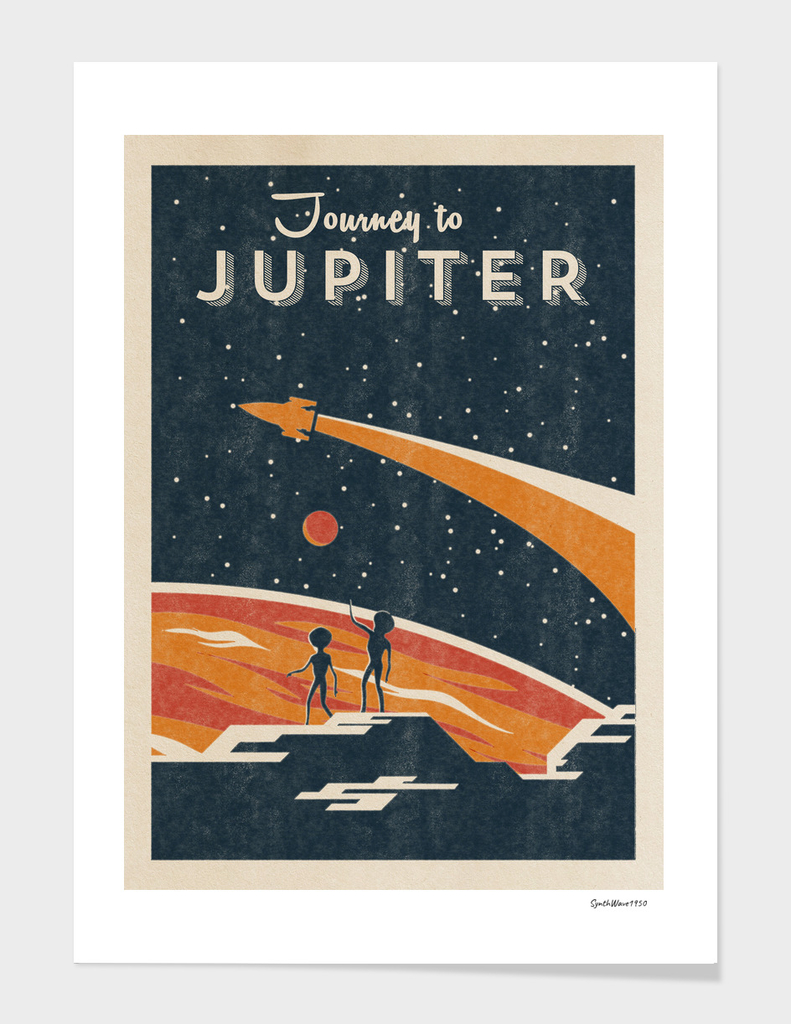 Journey to Jupiter - Vintage retro space poster