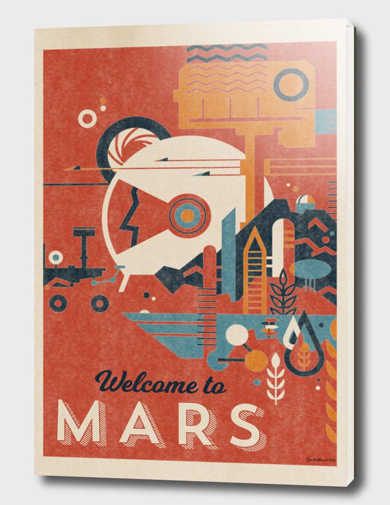 Welcome to Mars - Vintage retro space poster