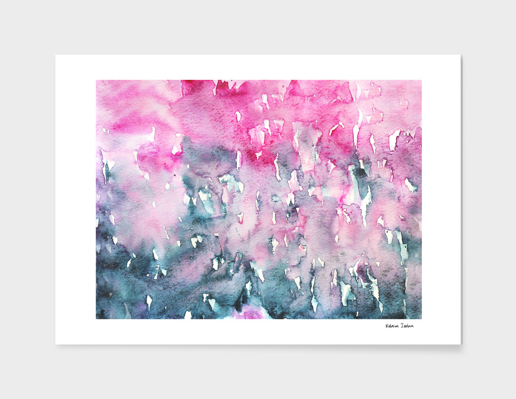 When indigo loves pink || watercolor