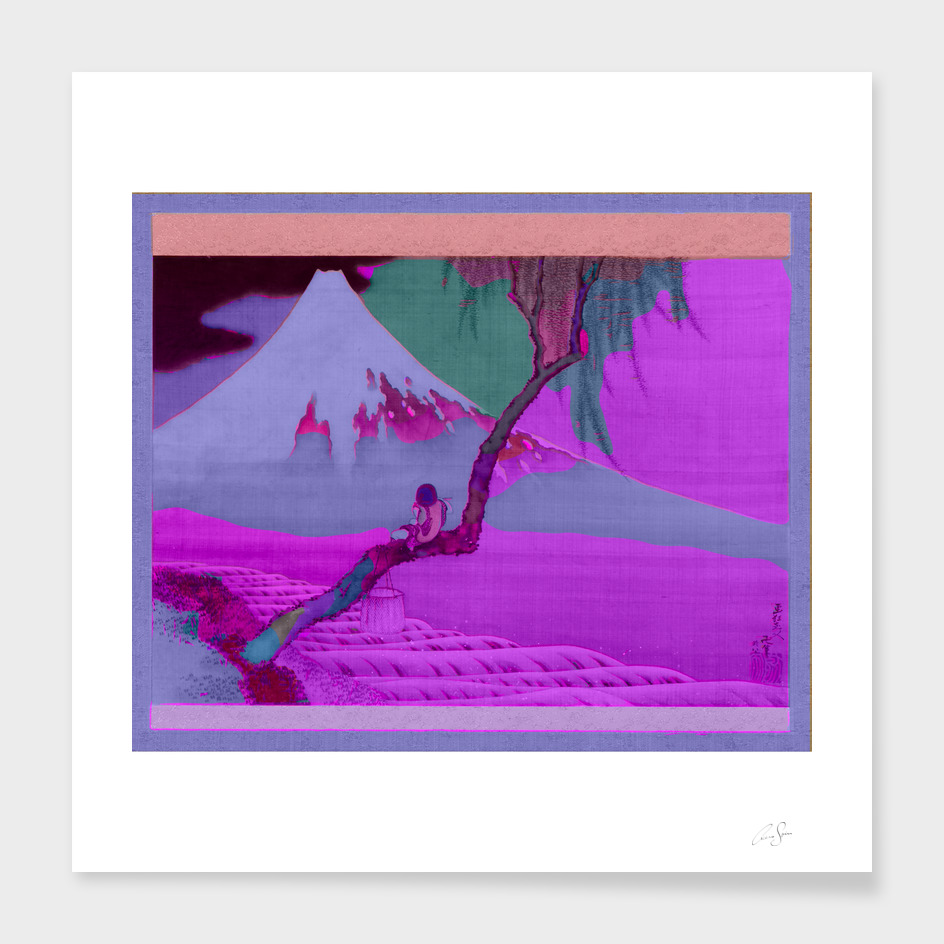Mount Fuji| Fisher Boy | Hokusai |  Vaporwave aesthetics