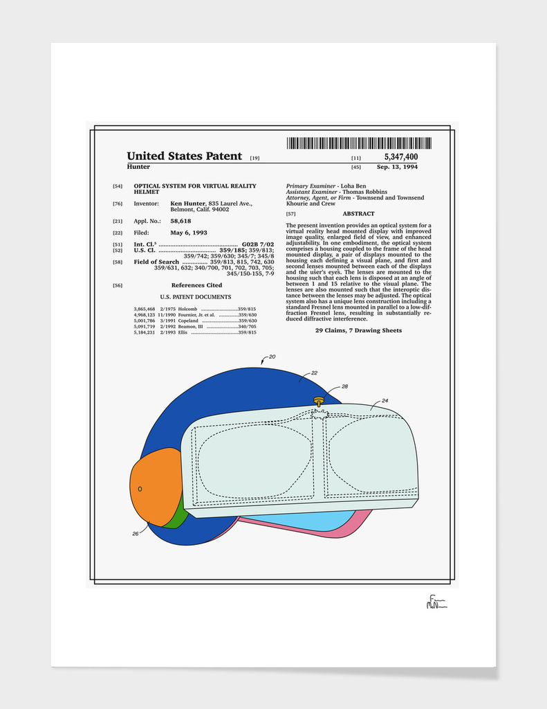 Virtual Reality Helmet Patent