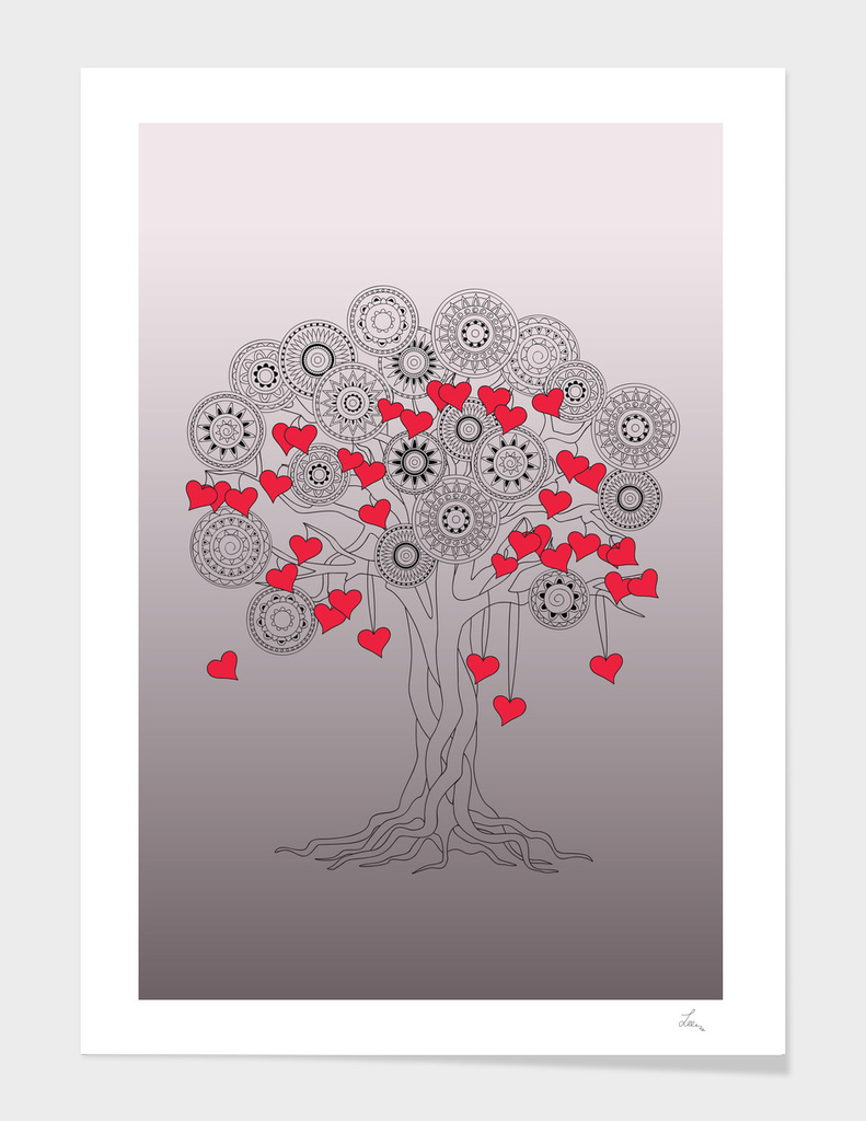 tree of love with mandalas
