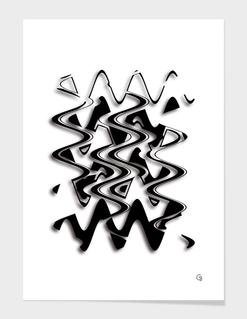 Abstract in black 3 D