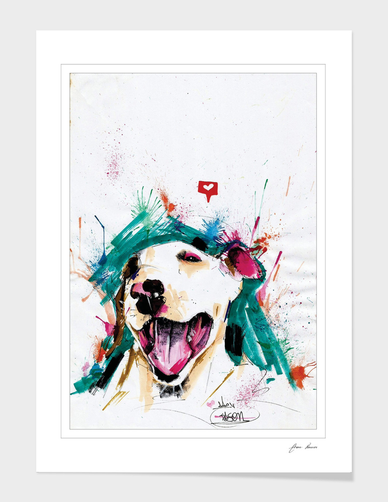bull terrier watercolor