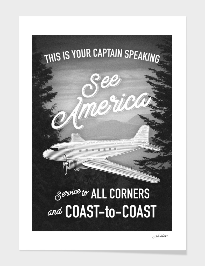 See America Flight Travel Poster