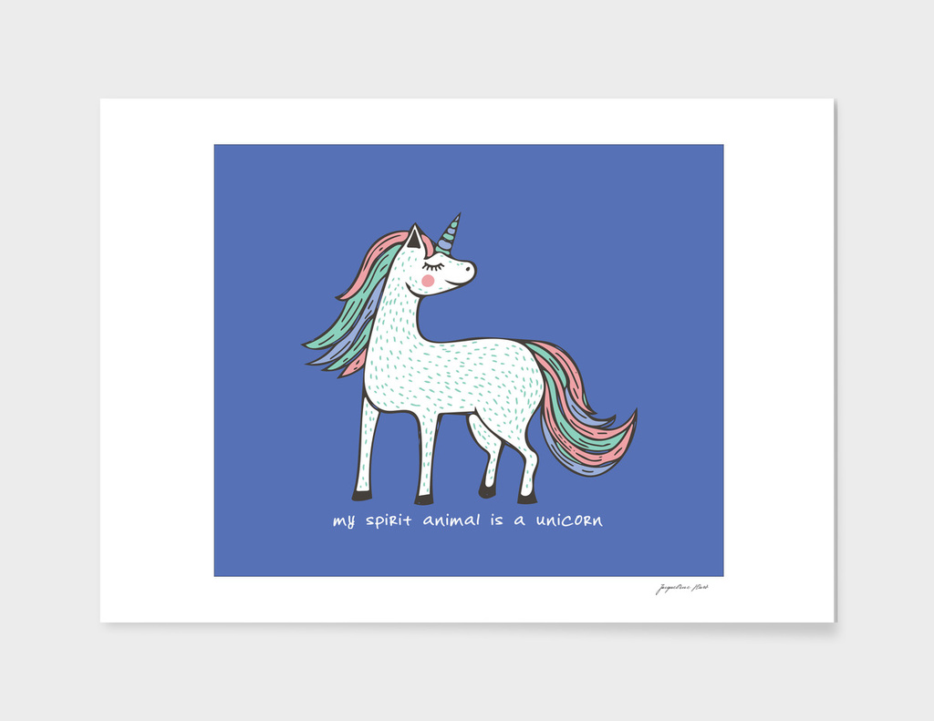 Unicorn Spirit Animal» Art Print by Jacqueline Hurd | Curioos