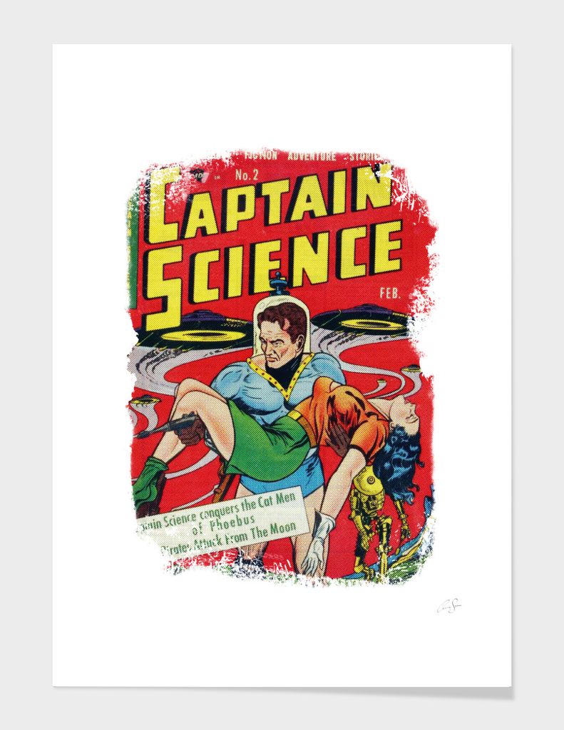 Torn Comic book cover | Retro| Science hero | Vintage