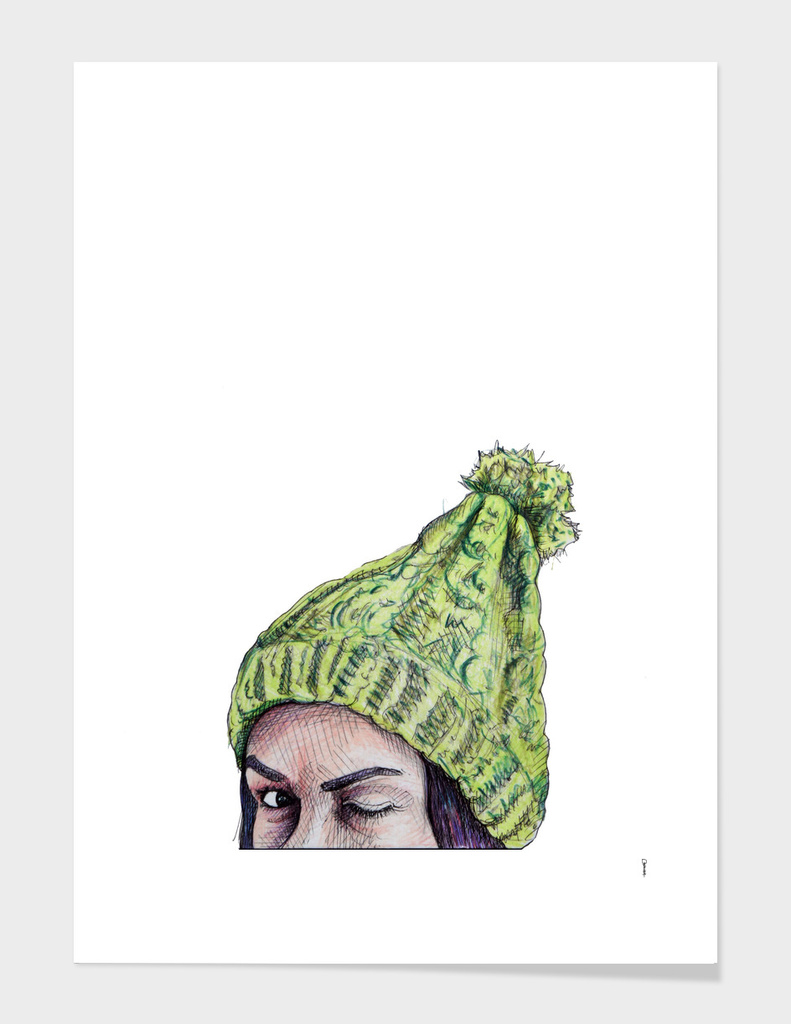 Girl with beanie hat