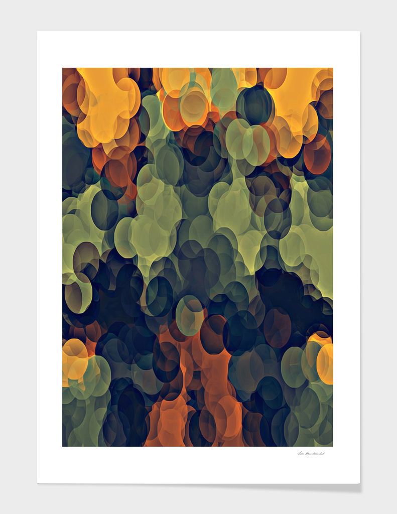 yellow green and brown circle pattern abstract