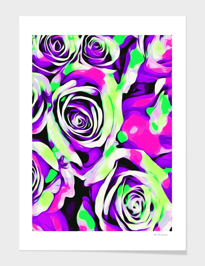 pink purple and green roses texture abstract background