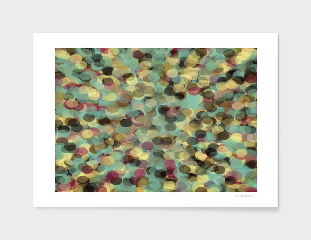 psychedelic circle pattern abstract in pink yellow brown