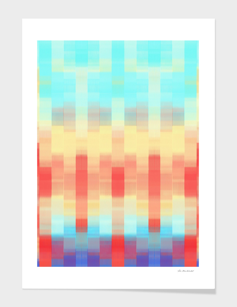red blue and orange plaid pattern abstract