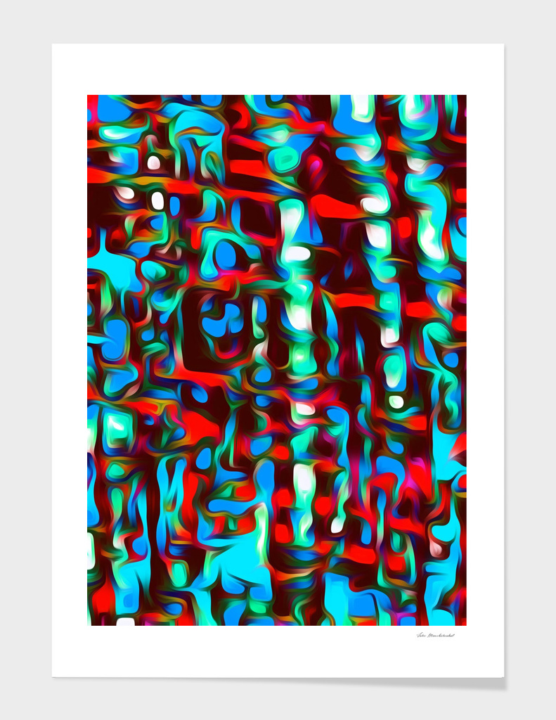 psychedelic splash painting texture abstract in red blue