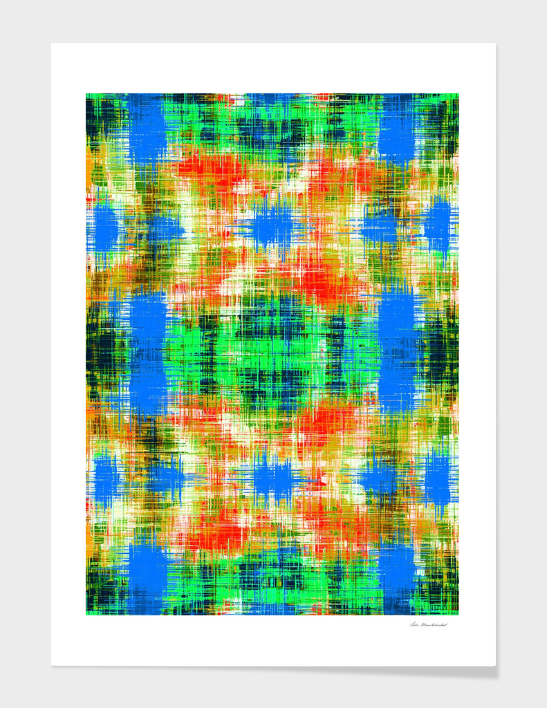 yellow blue green and red plaid pattern