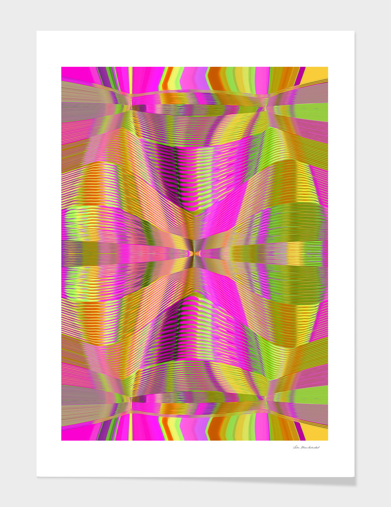 pink green and yellow lines drawing abstract background