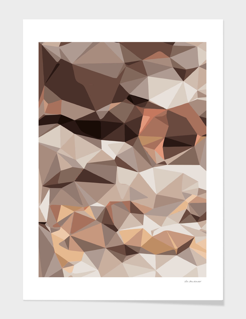 geometric polygon pattern abstract in brown and pink