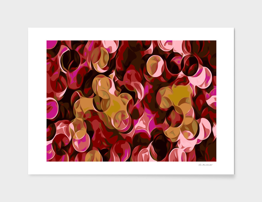 pink yellow and red circle pattern abstract background