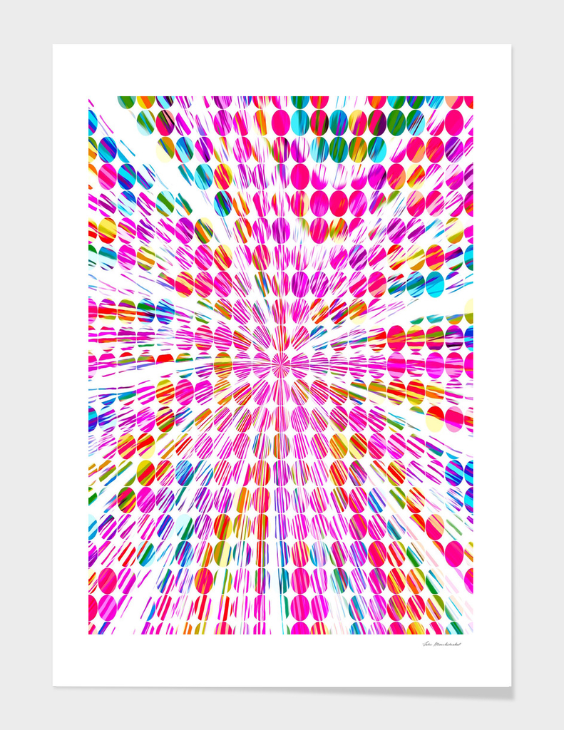 pink blue and yellow circle pattern abstract background
