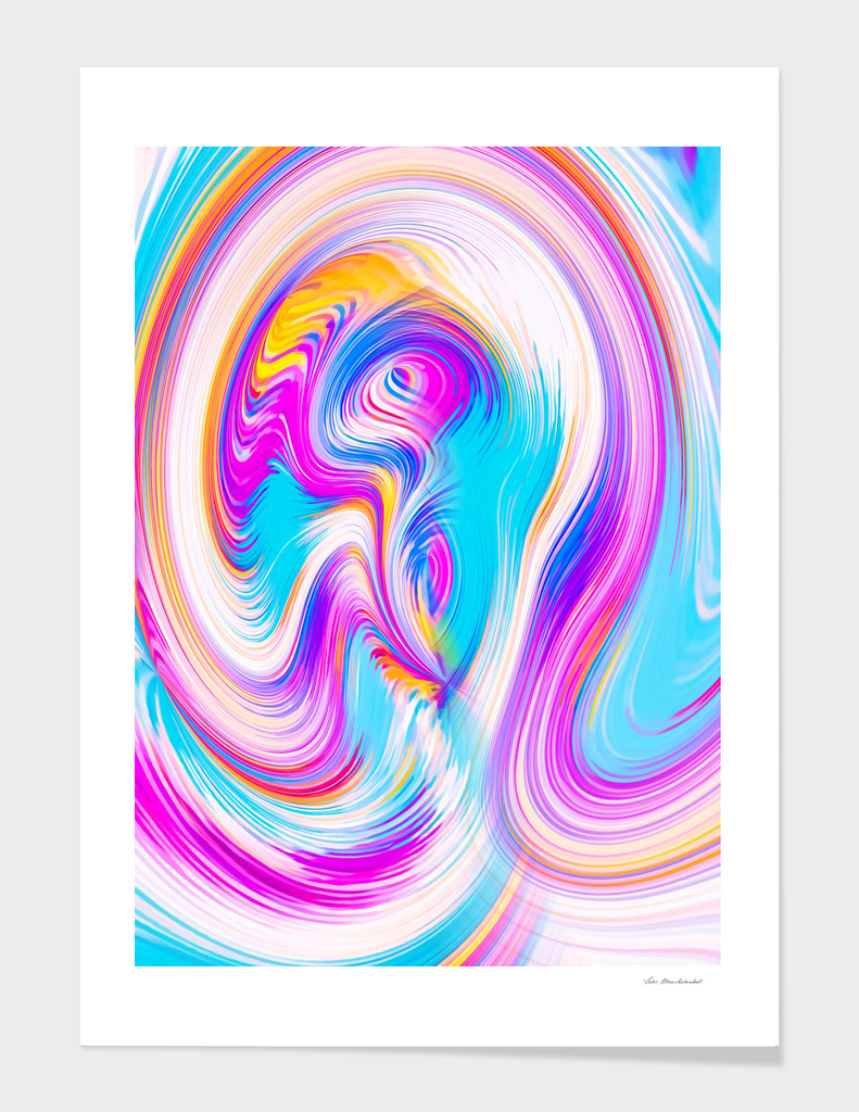 psychedelic graffiti abstract pattern in pink blue yellow