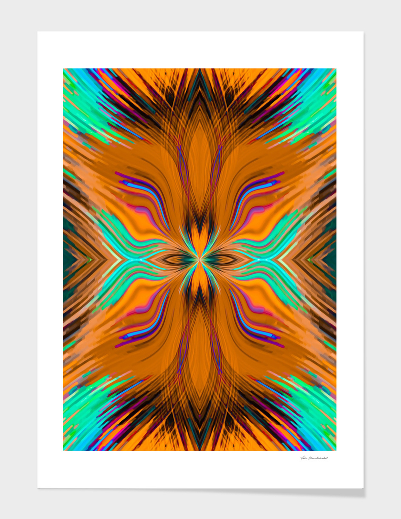 psychedelic geometric graffiti abstract in brown and green