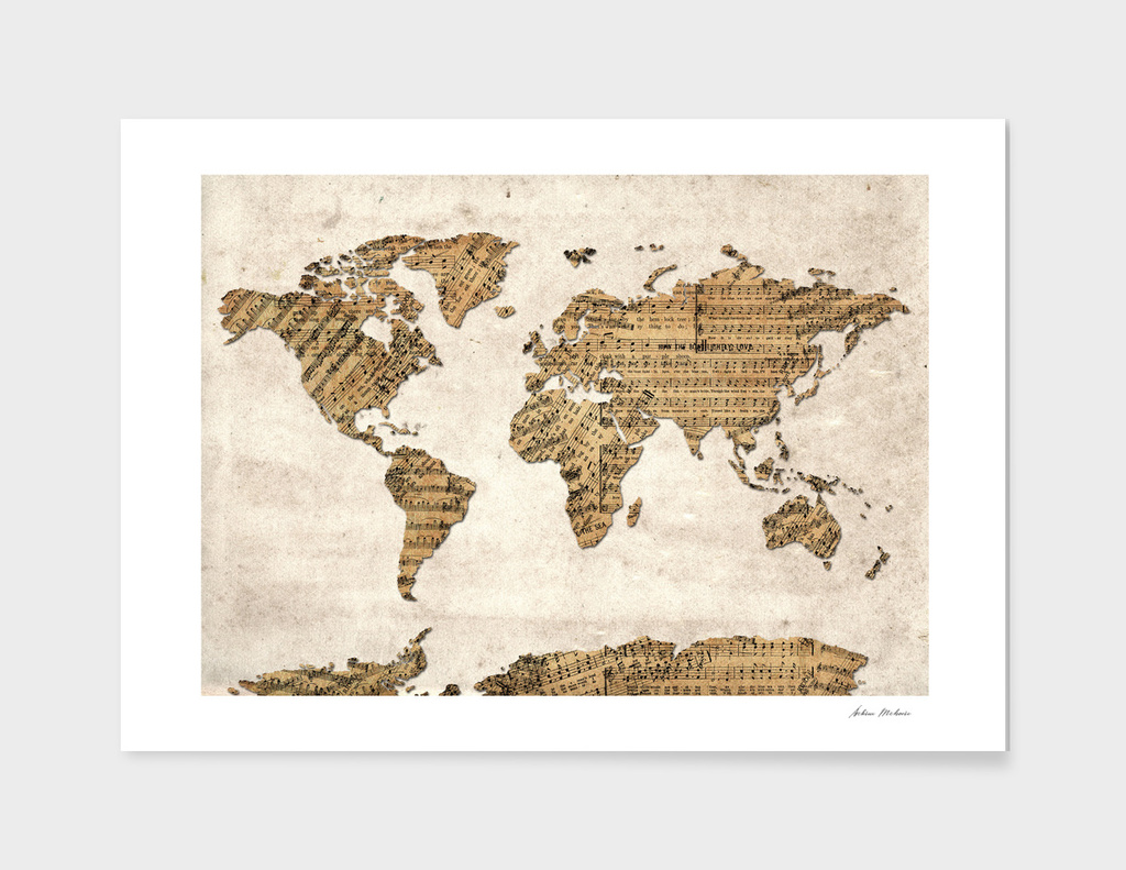 world map music notes