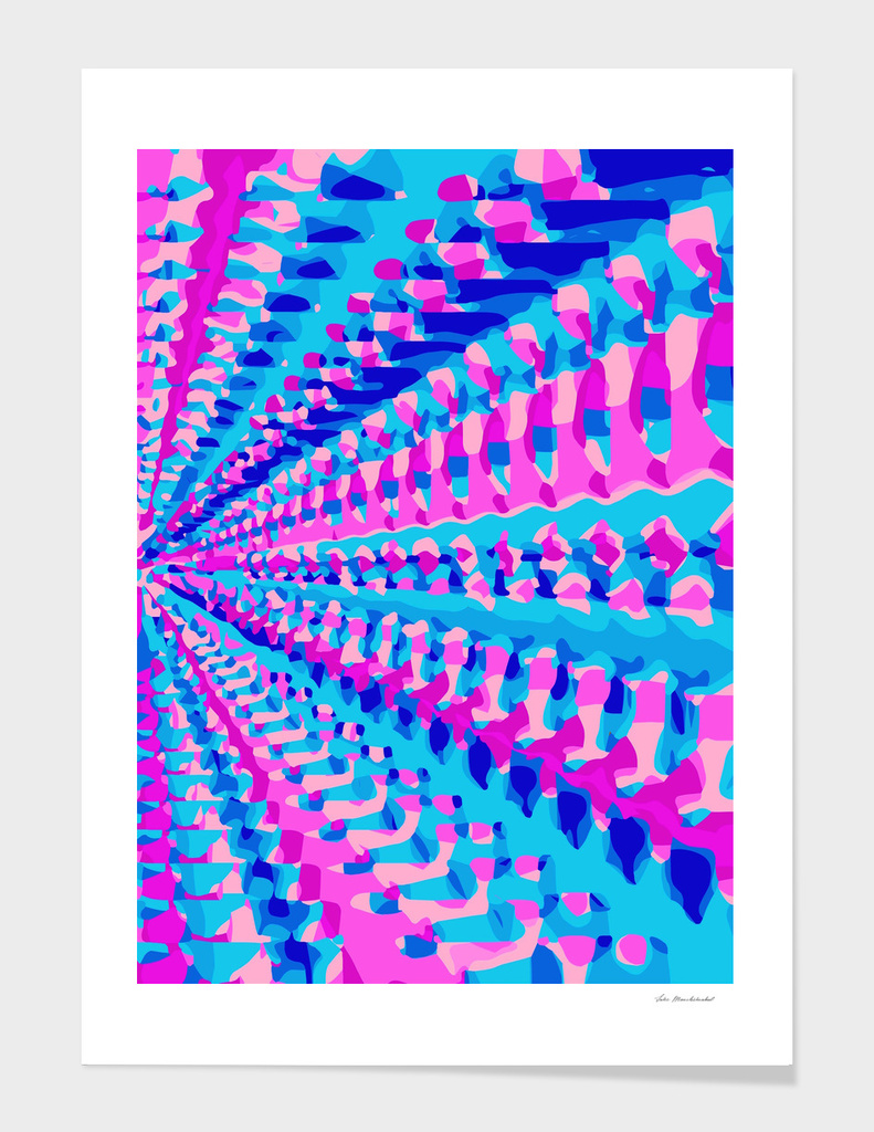 geometric pattern graffiti abstract in blue and pink