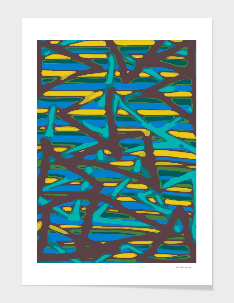 blue yellow green brown painting abstract background