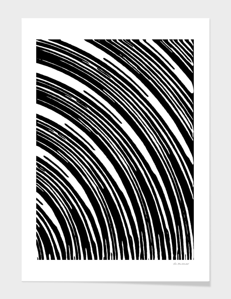 black and white curly line pattern abstract background