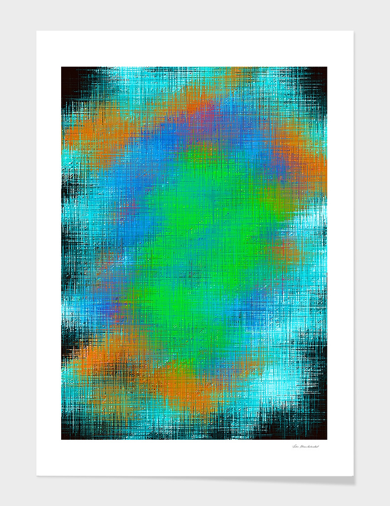 green blue and orange painting abstract