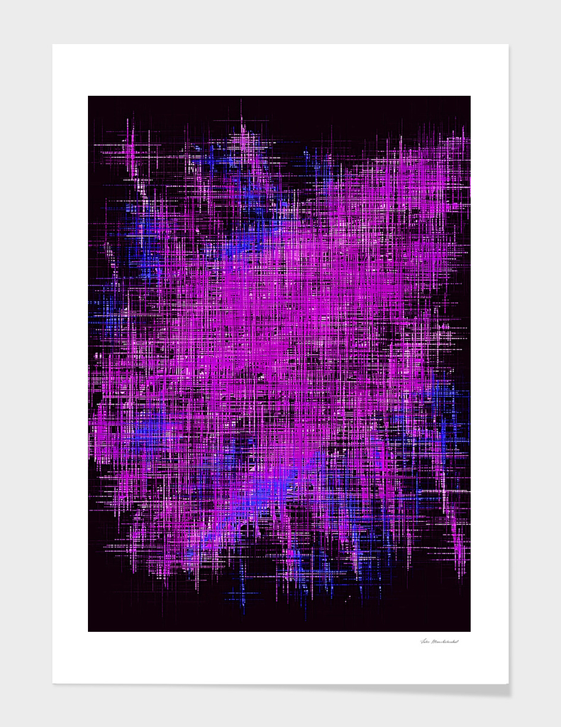 pink blue and purple painting with black background