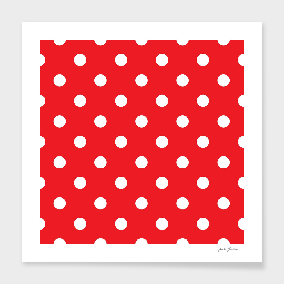 Luxury design : FOLK red and white Dots