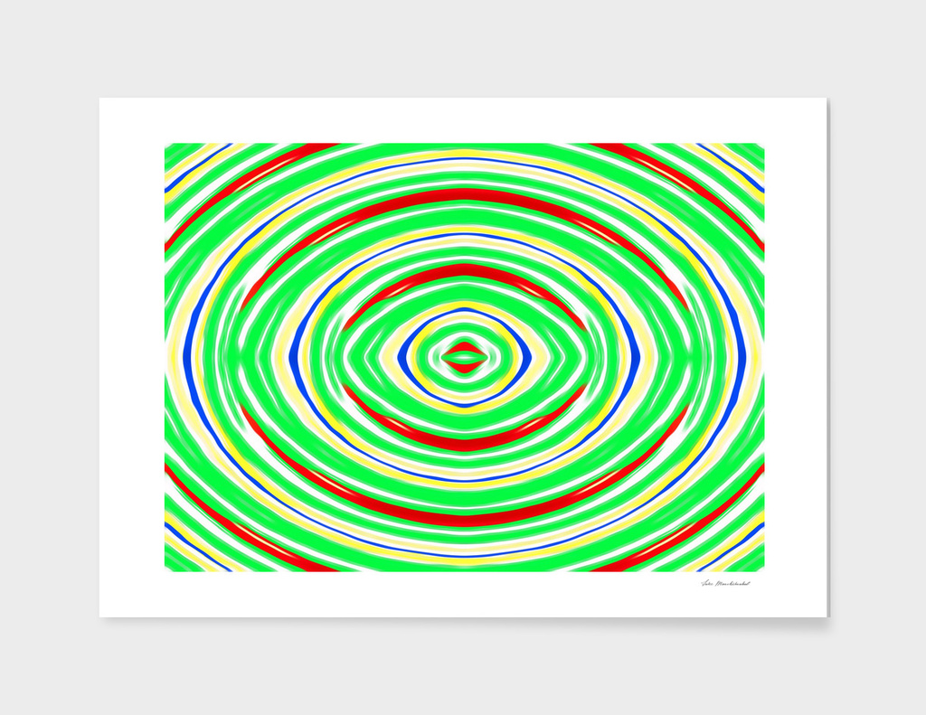 green red yellow and blue circle line drawing abstract