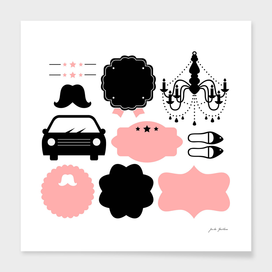 Vintage iconology : black and pink 60s edition
